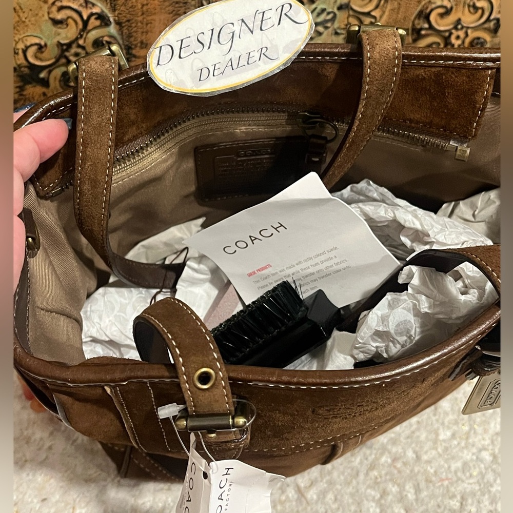 COACH Vintage Brown Suede Lunch Tote Bag 10410 NWT - Picture 11 of 13